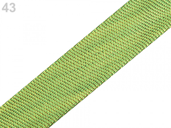 Šikmý proužek lurexový šíře 15 mm zažehlený rozměřený