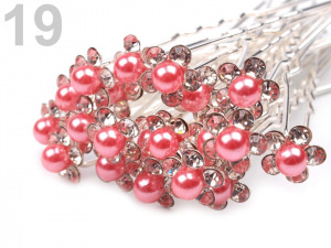 Štrasová vlásenka květ s perlou Ø10 mm