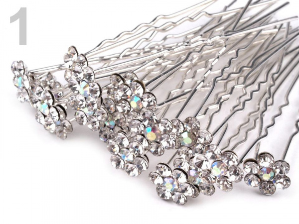 Štrasová vlásenka květ Ø6 mm