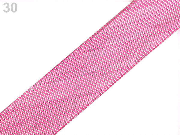 Šikmý proužek lurexový šíře 15 mm zažehlený rozměřený