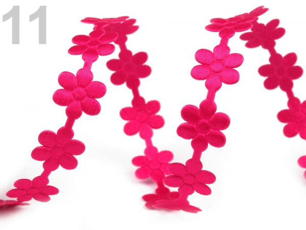 Saténový prýmek šíře 10 mm květ