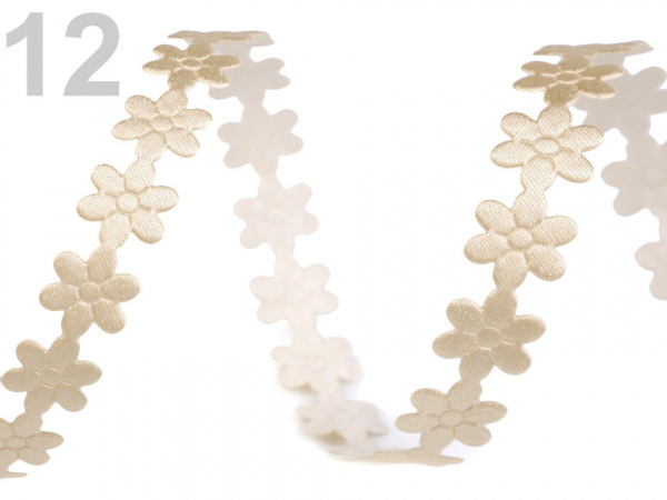 Saténový prýmek šíře 10 mm květ