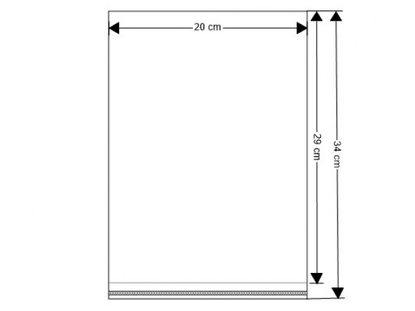 Celofánové sáčky s lepicí lištou 20x29 cm