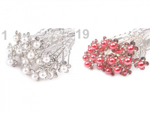 Štrasová vlásenka květ s perlou Ø10 mm