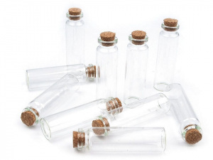 Skleněná lahvička s korkem 20x75 mm