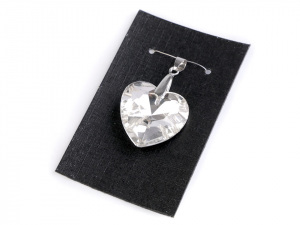 Skleněný přívěsek srdce broušené se šlupnou 28x28 mm