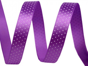 Saténová stuha s puntíky šíře 10 mm