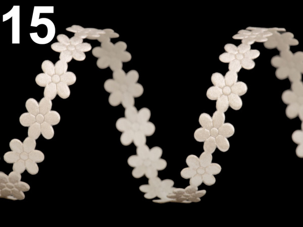 Saténový prýmek šíře 10 mm květ