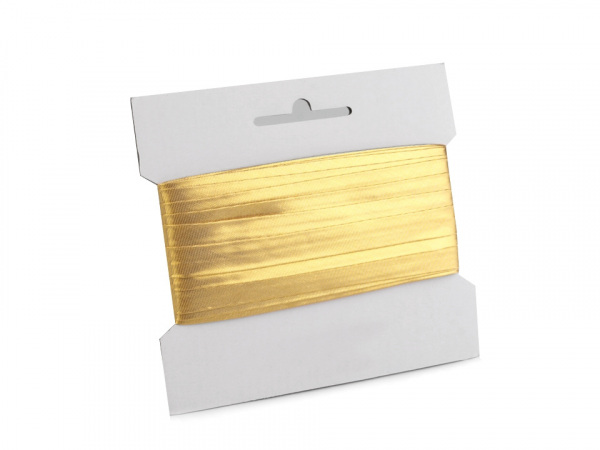 Šikmý proužek lurexový šíře 15 mm zažehlený rozměřený