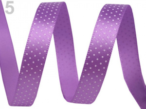 Saténová stuha s puntíky šíře 10 mm