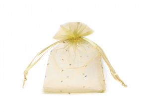 Dárkový pytlík 9x11 cm organza s flitry