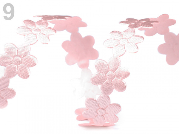 Saténový prýmek šíře 20 mm květ