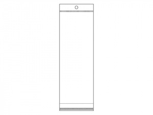 PP sáček s lepicí klopou a závěsem 7x22 cm