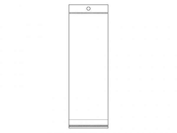 PP sáček s lepicí klopou a závěsem 7x22 cm