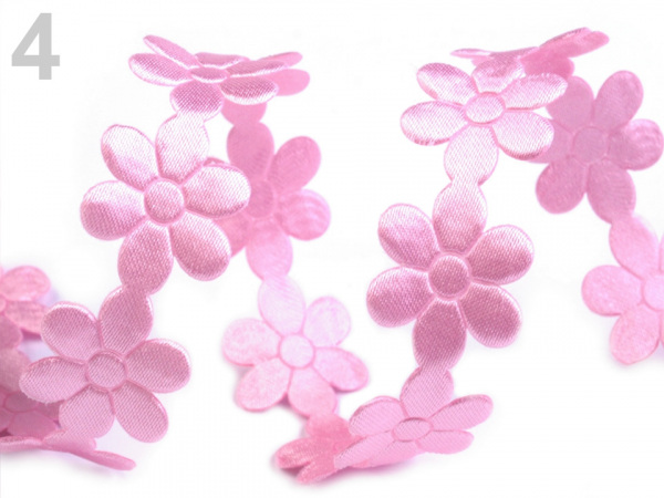 Saténový prýmek šíře 20 mm květ