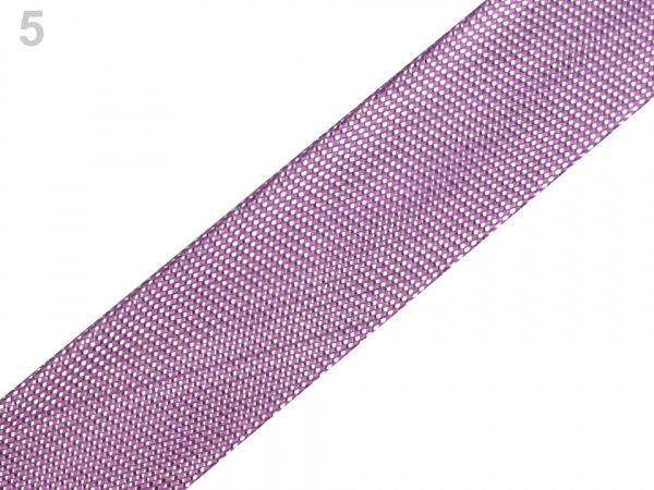 Šikmý proužek lurexový šíře 15 mm zažehlený rozměřený