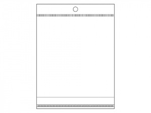 PP sáček s lepicí klopou a závěsem 10x13,5 cm