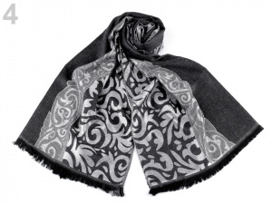 Šála s ornamenty a lurexem 70x180 cm