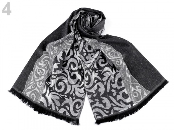 Šála s ornamenty a lurexem 70x180 cm