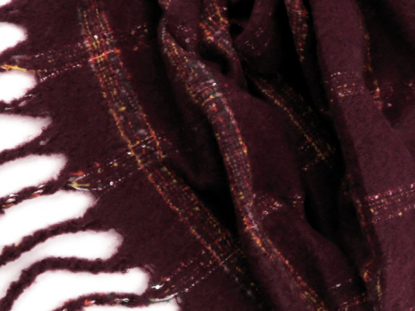 Šála zimní s dredy a flitry 50x200 cm