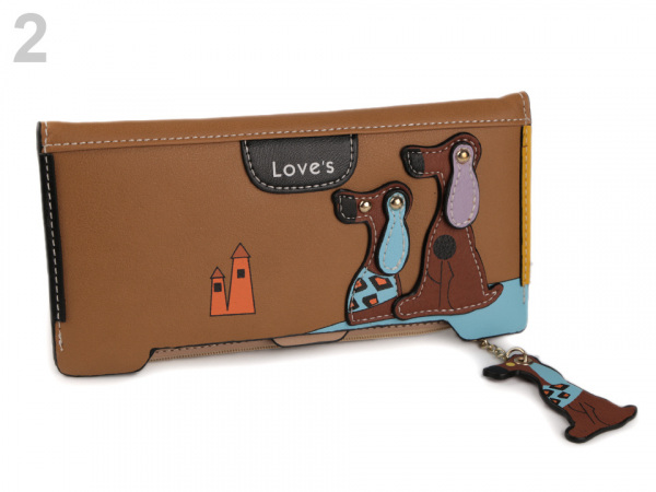 Dámská peněženka / dokladovka psi 10x20 cm