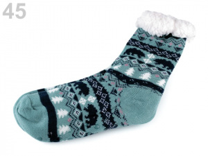 Ponožky zimní s protiskluzem, vlněné