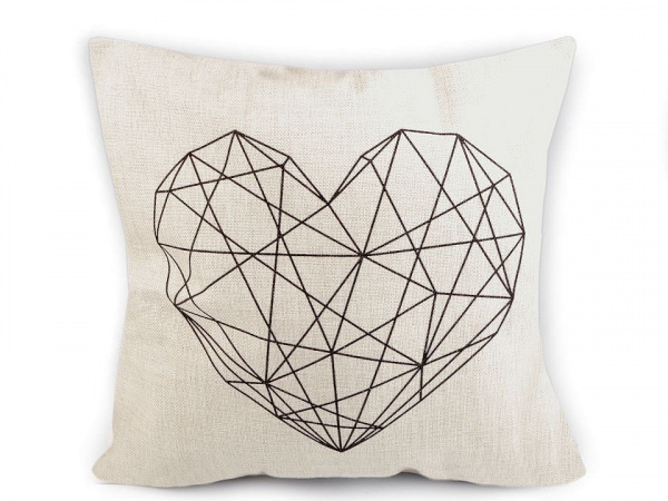 Povlak na polštář jelen, srdce 43x43 cm