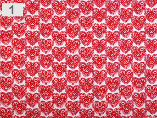 Bavlněná látka srdce