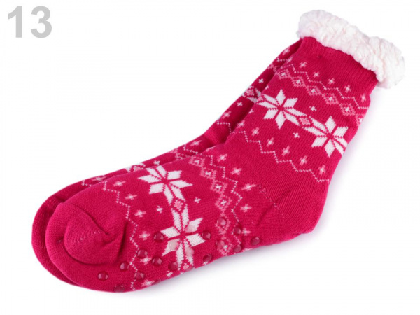 Ponožky zimní s protiskluzem, vlněné