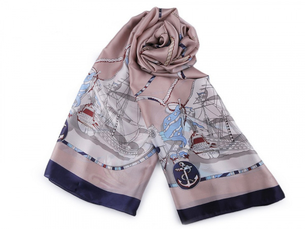 Saténový šátek / šála námořnická 90x170 cm