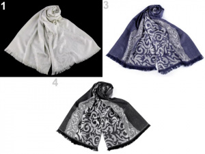 Šála s ornamenty a lurexem 70x180 cm