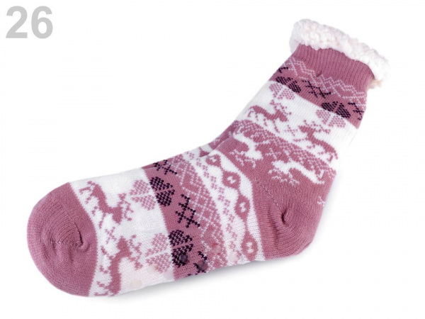 Ponožky zimní s protiskluzem, vlněné