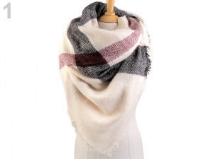 Velký teplý šátek / pléd 135x135 cm