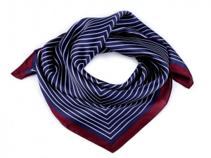 Saténový šátek s jemným proužkem 70x70 cm