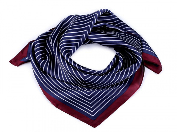 Saténový šátek s jemným proužkem 70x70 cm