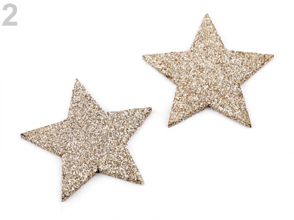 Hvězdy, vločky s glitry velké