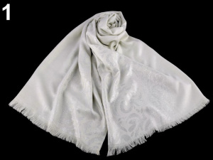 Šála s ornamenty a lurexem 70x180 cm