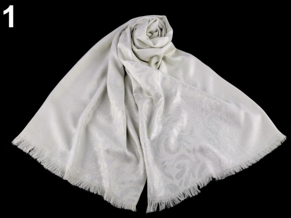 Šála s ornamenty a lurexem 70x180 cm