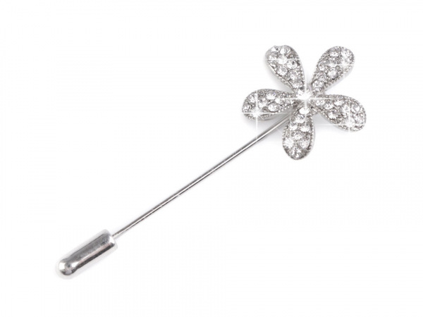 Ozdobný špendlík květ s kamínky