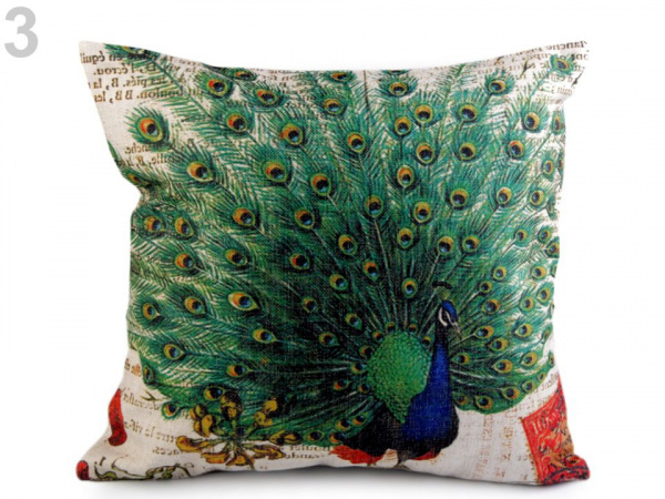 Povlak na polštář páv 43x43 cm