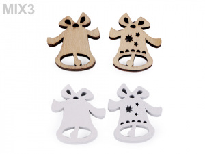 Dřevěná dekorace anděl, hvězda, stromeček, srdce, zvoneček