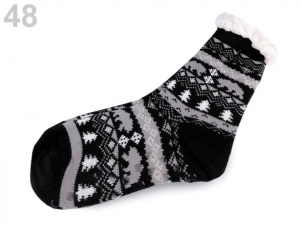 Ponožky zimní s protiskluzem, vlněné
