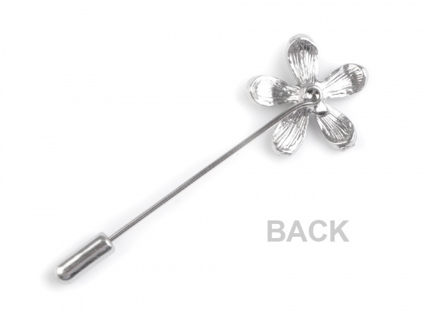 Ozdobný špendlík květ s kamínky