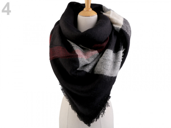 Velký teplý šátek / pléd 135x135 cm