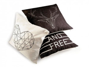 Povlak na polštář jelen, srdce 43x43 cm