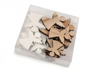 Dřevěná dekorace anděl, hvězda, stromeček, srdce, zvoneček