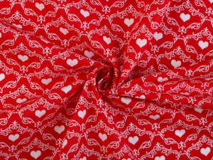 Bavlněná látka srdce