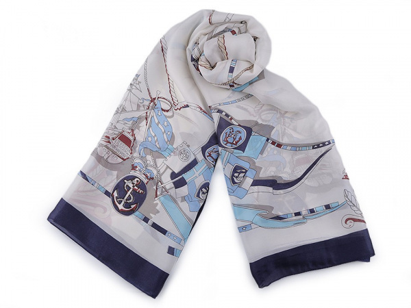 Saténový šátek / šála námořnická 90x170 cm