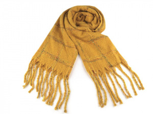 Šála zimní s dredy a flitry 50x200 cm
