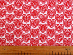 Bavlněná látka srdce